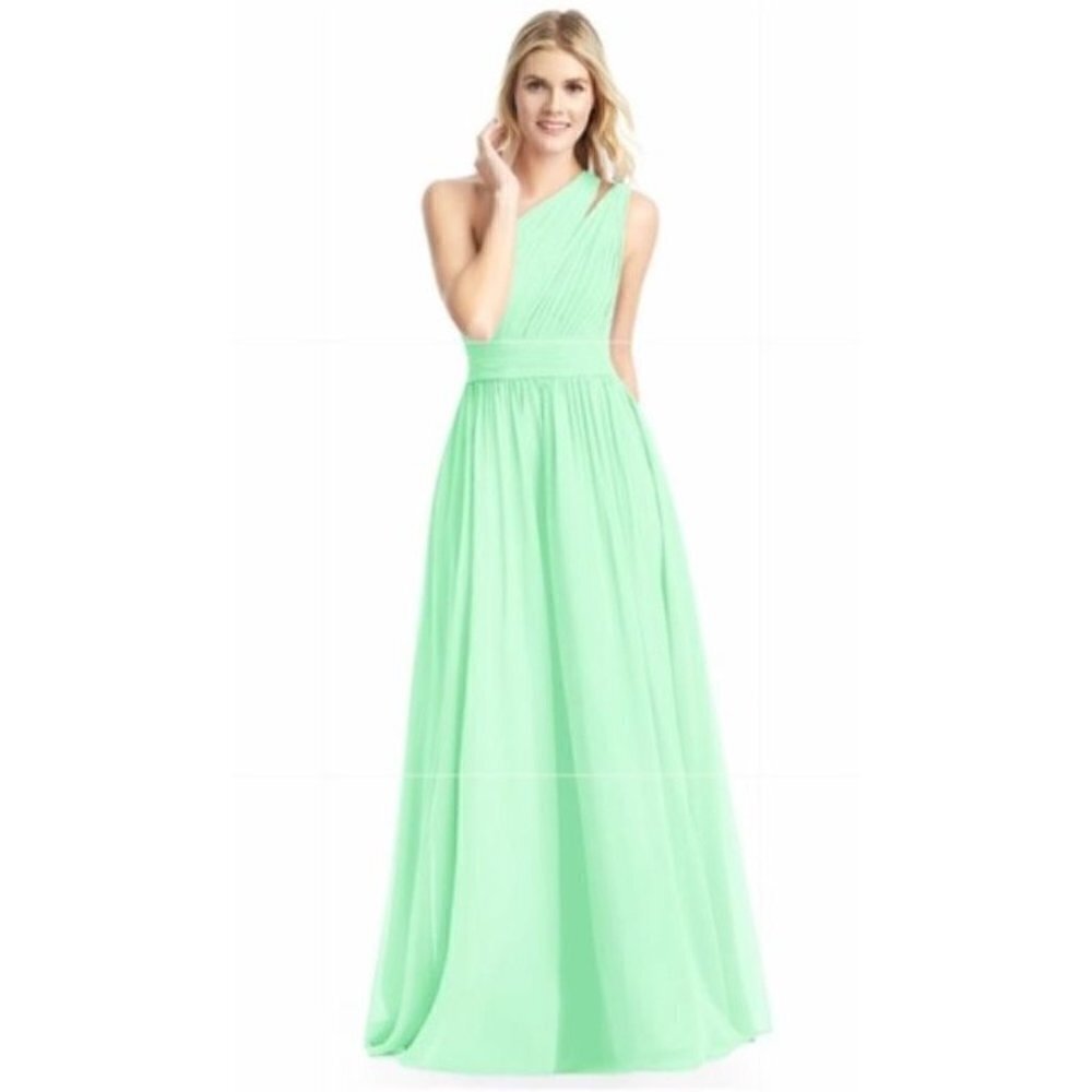 Azazie Molly Mint Bright Green‎ Formal Bridesmaid Dress A6